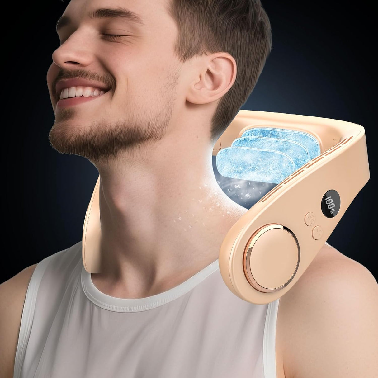 Kylande halsfläkt - Uppladdningsbar bladlös bärbar AC med kallt luftflöde MILA Sverige