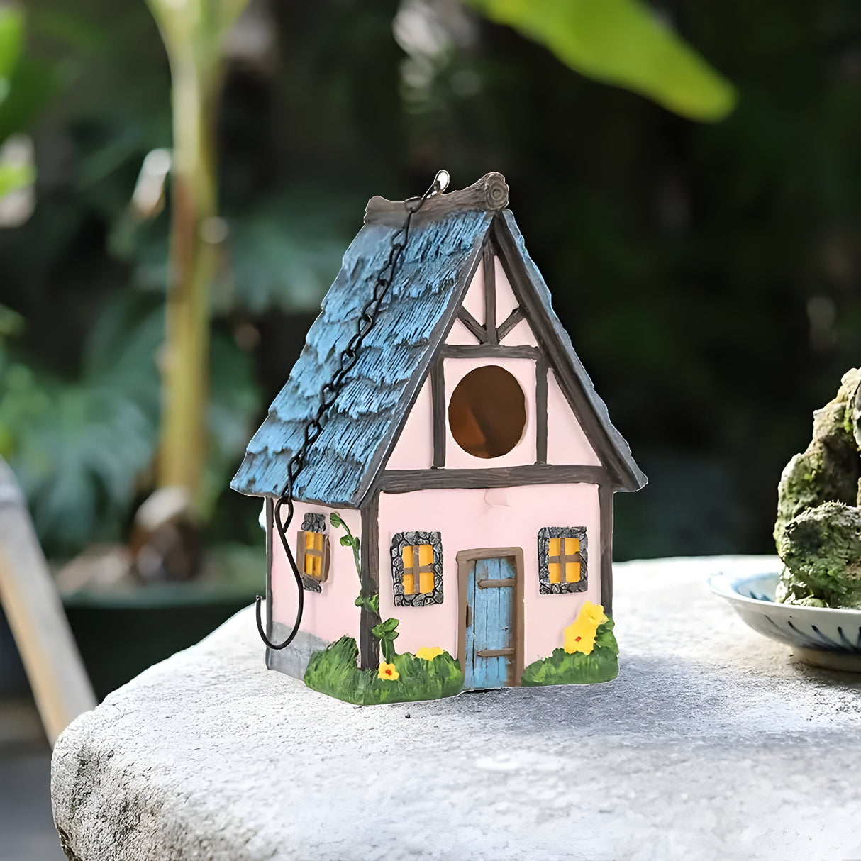 NestHaven Bo Nest - Rustik Trädgårds Hängande Fågelhus Carvallo