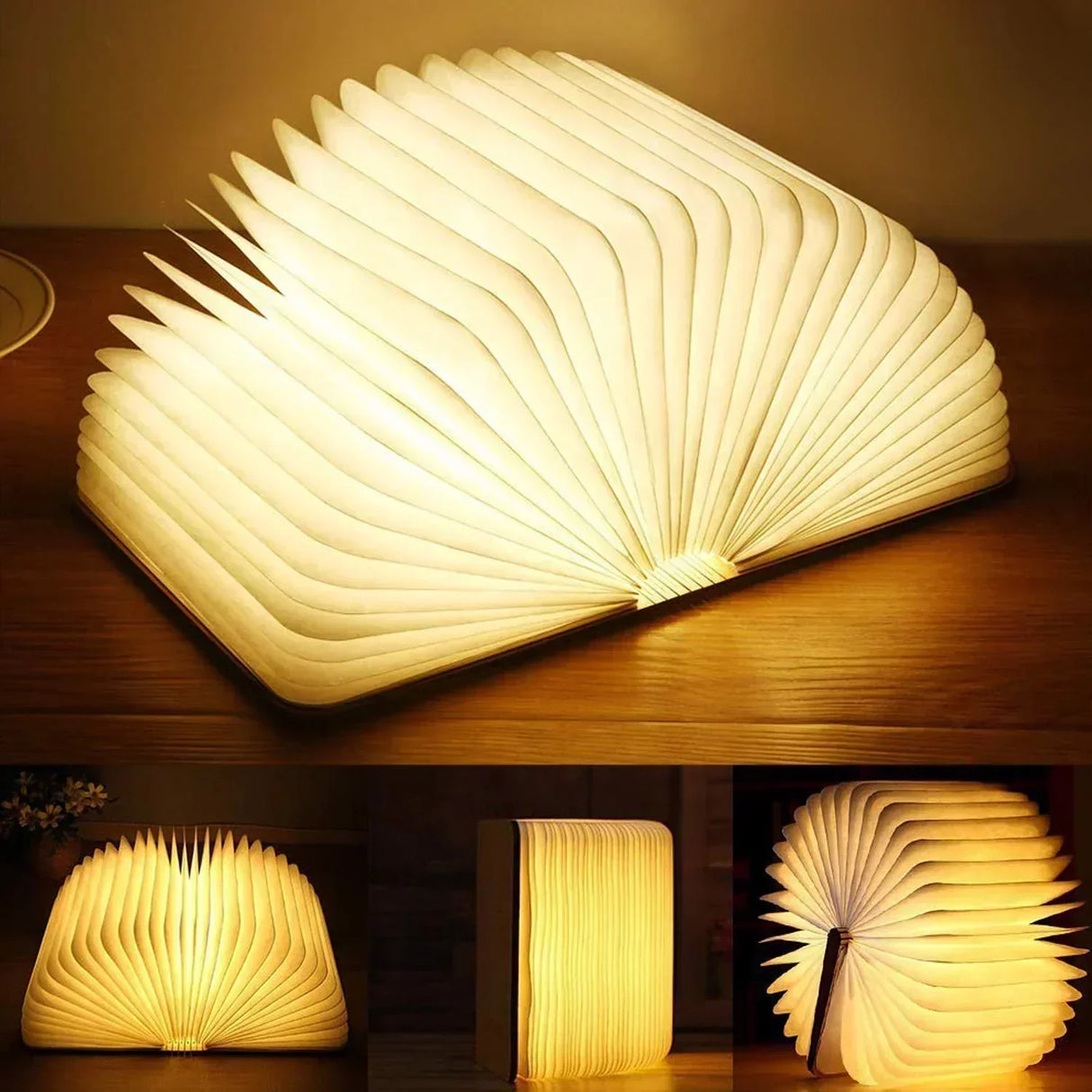 Trä Förhäxad Bok Lampa Carvallo