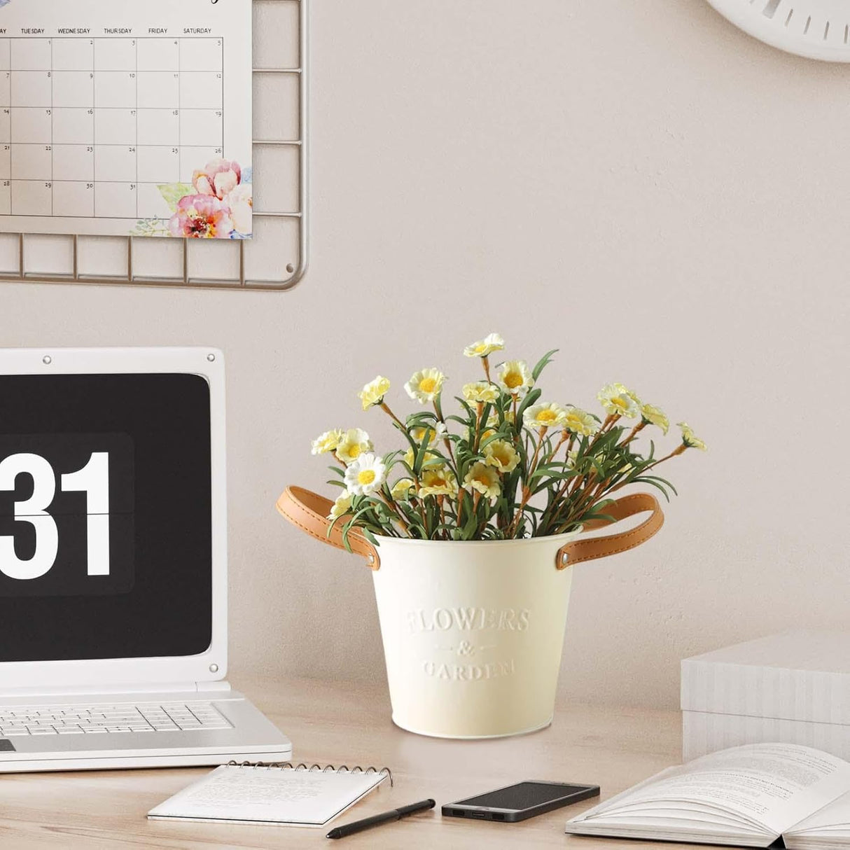 Dekorativa växtkrukor med läderhandtag – Blomkrukor för hemmet och trädgården Carvallo