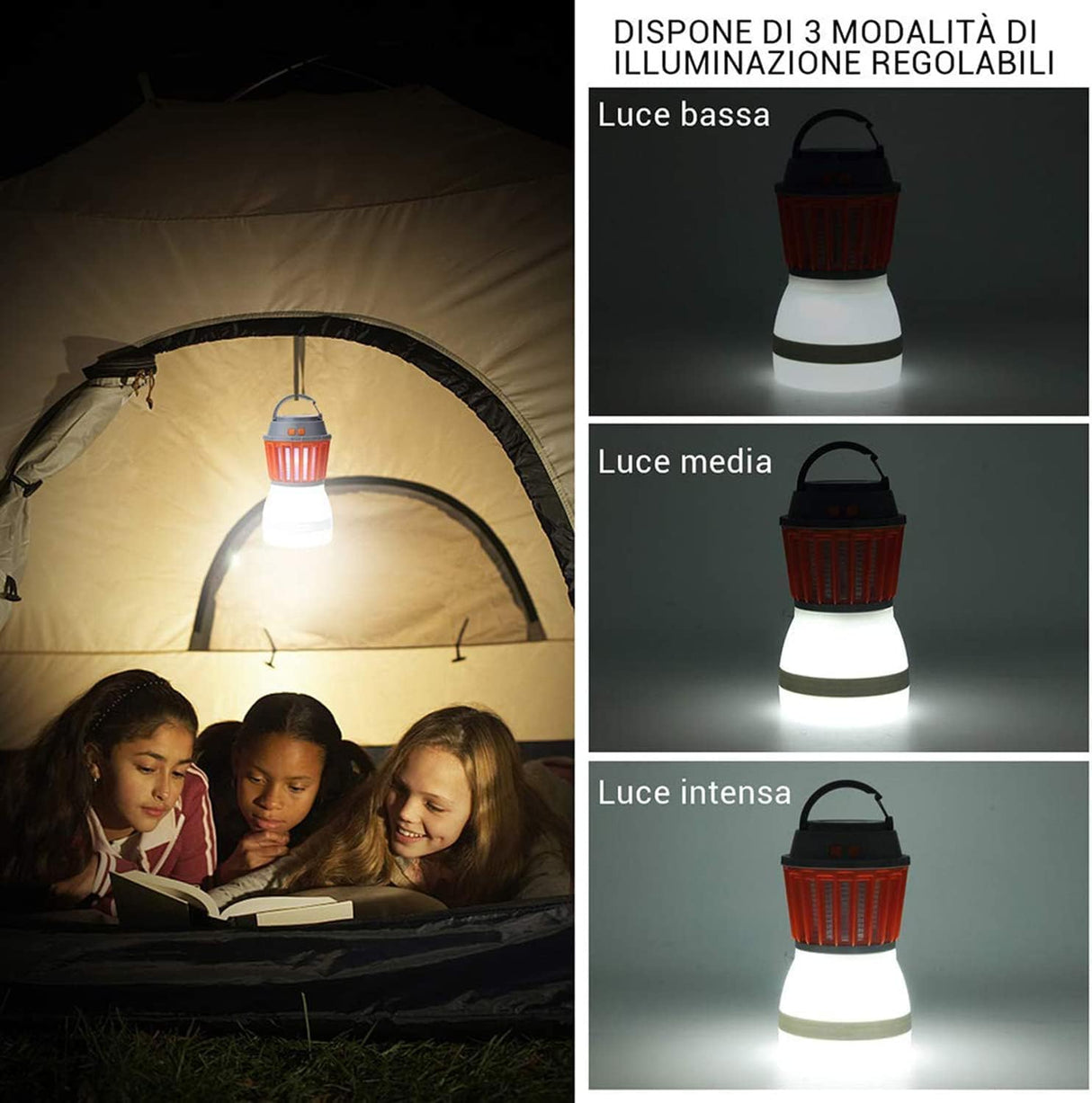 Solar LED mygglampa med integrerad lykta – Effektivt insektskydd och belysning för trädgård och camping Carvallo