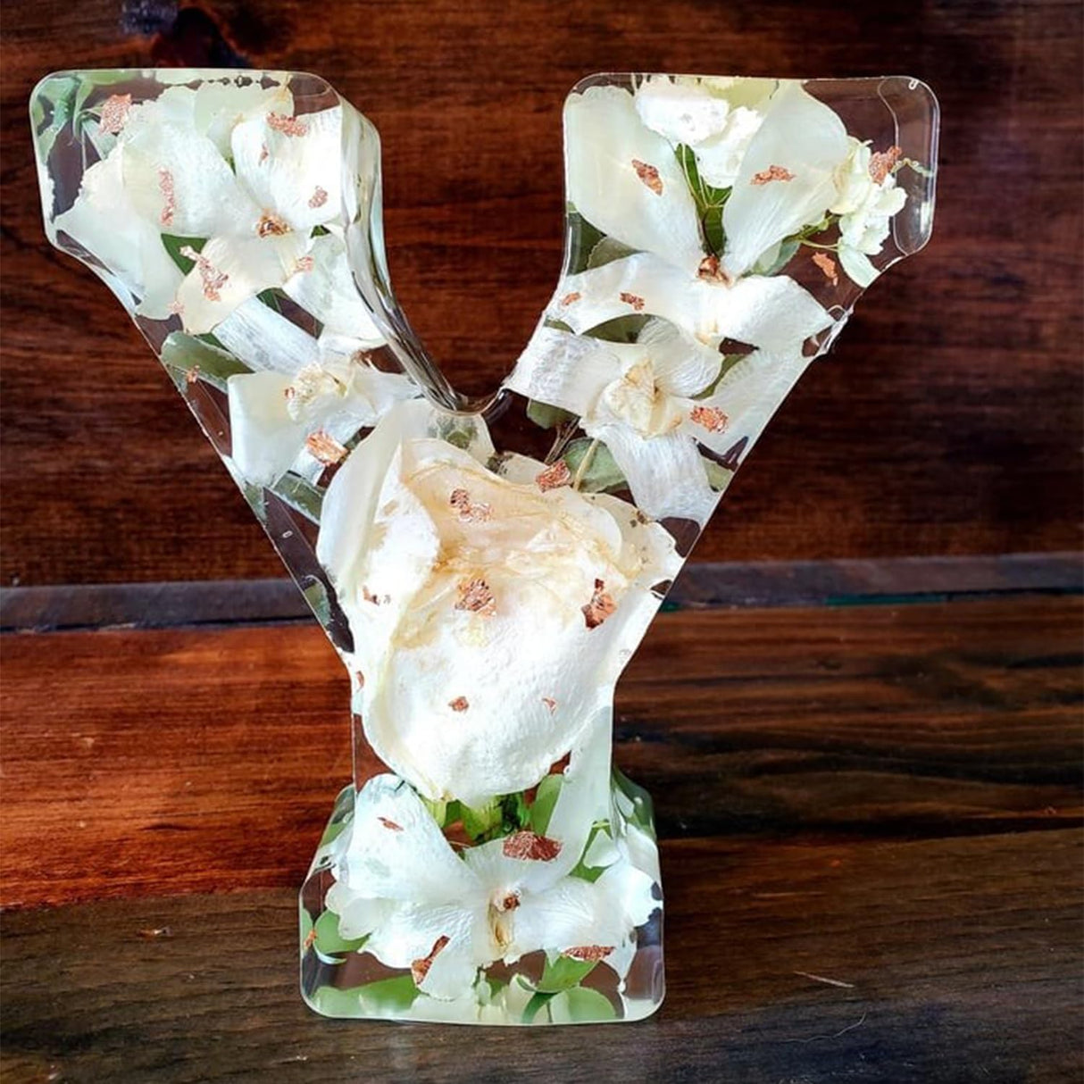 Brev Harpiks Lampa med Torkade Blommor Carvallo