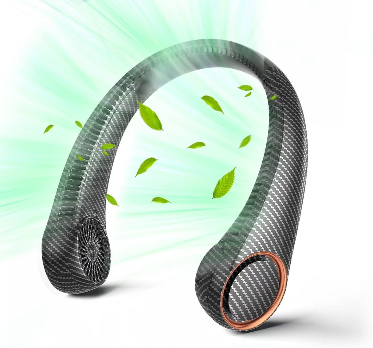 Bärbar nackfläkt - 360° bladlös kylning med USB-laddningsbart batteri MILA Sverige