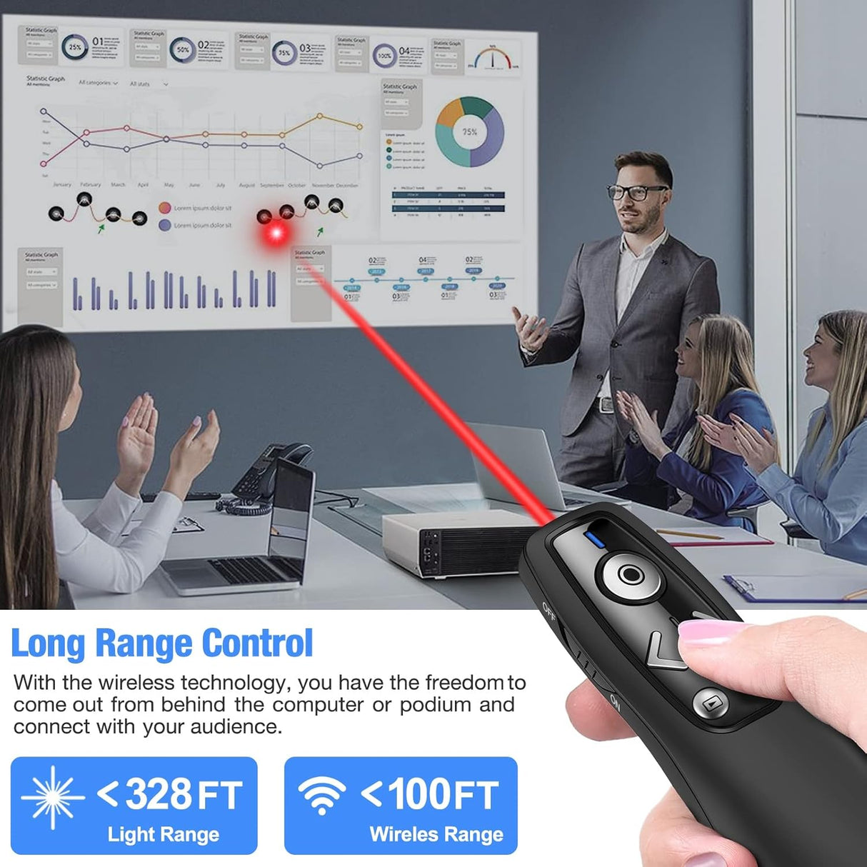 Presentation Remote Trådlös USB Laser Klicker Carvallo