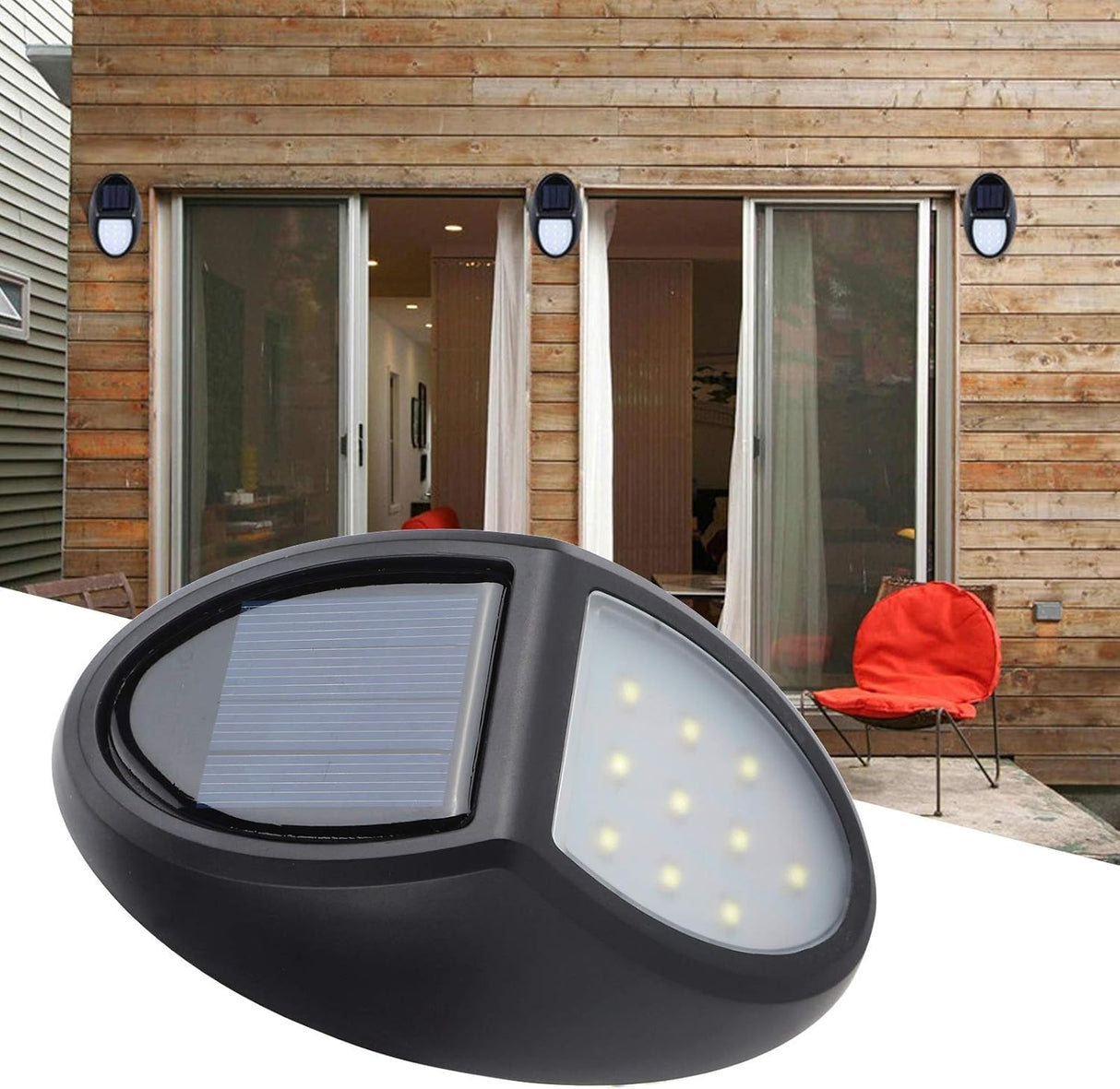 Solar LED Vägglampa för utomhus – väderbeständig, energibesparande och med rörelsedetektor Carvallo