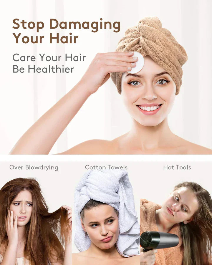 Mikrofiber-hårhandduk-set | 3-pack för snabb torkning Carvallo