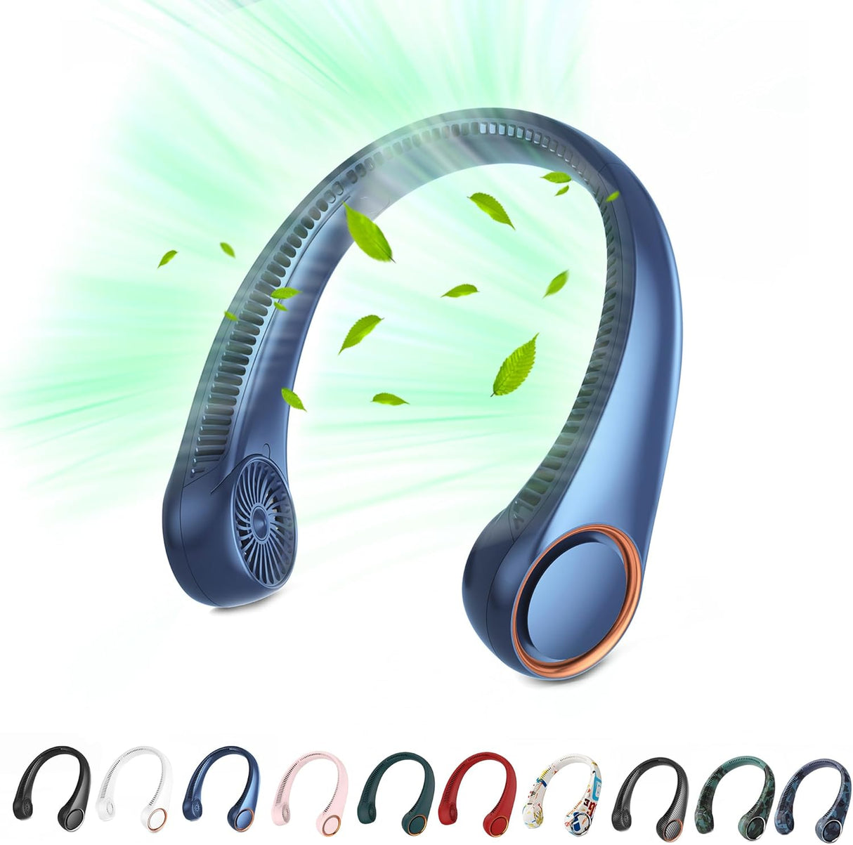 Bärbar nackfläkt - 360° bladlös kylning med USB-laddningsbart batteri MILA Sverige