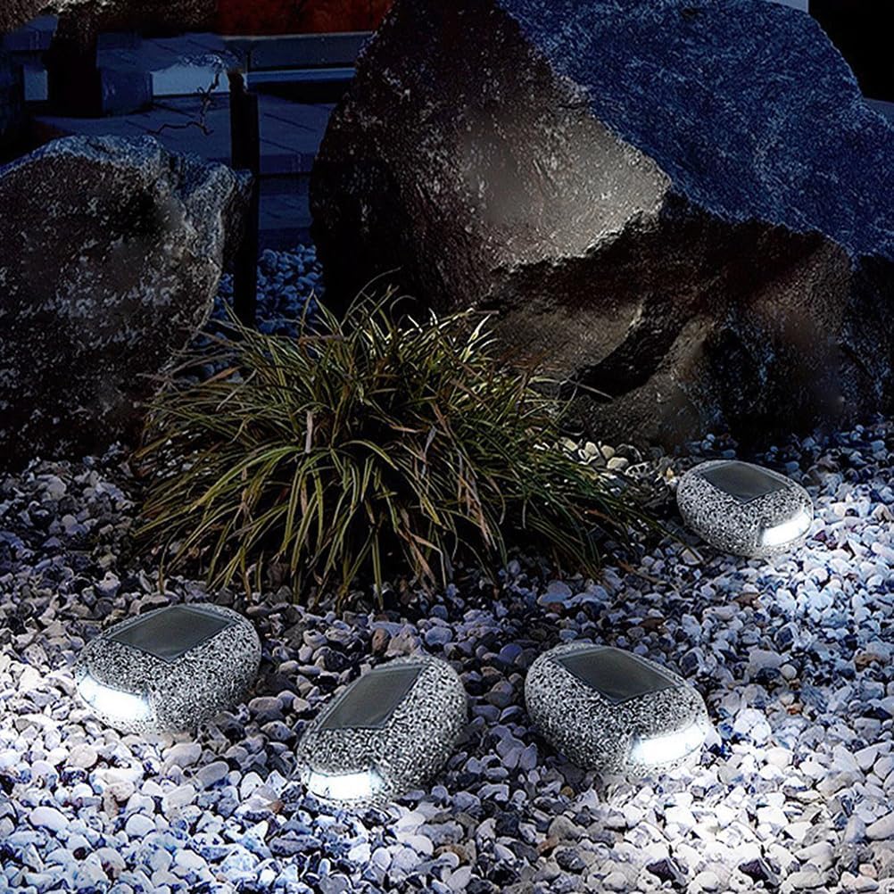 Solar LED Stenlampa för trädgård och stigar – Väderbeständig stigbelysning i naturstensdesign Carvallo