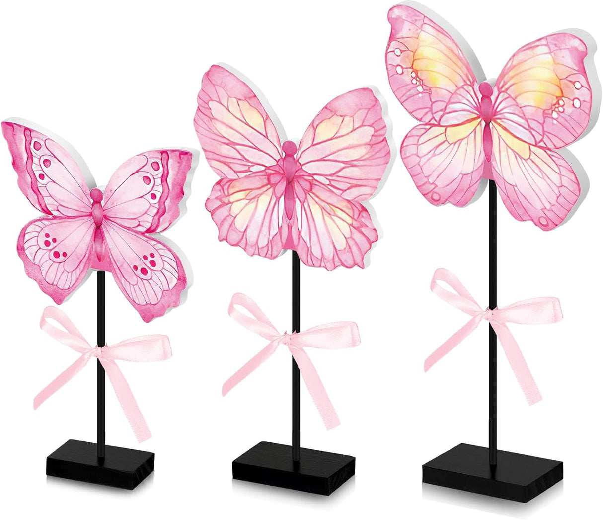 Rustikt träbordsdekorationsset med solrosor och fjärilar – Perfekt för vår- och sommardekorationer MILA Sverige