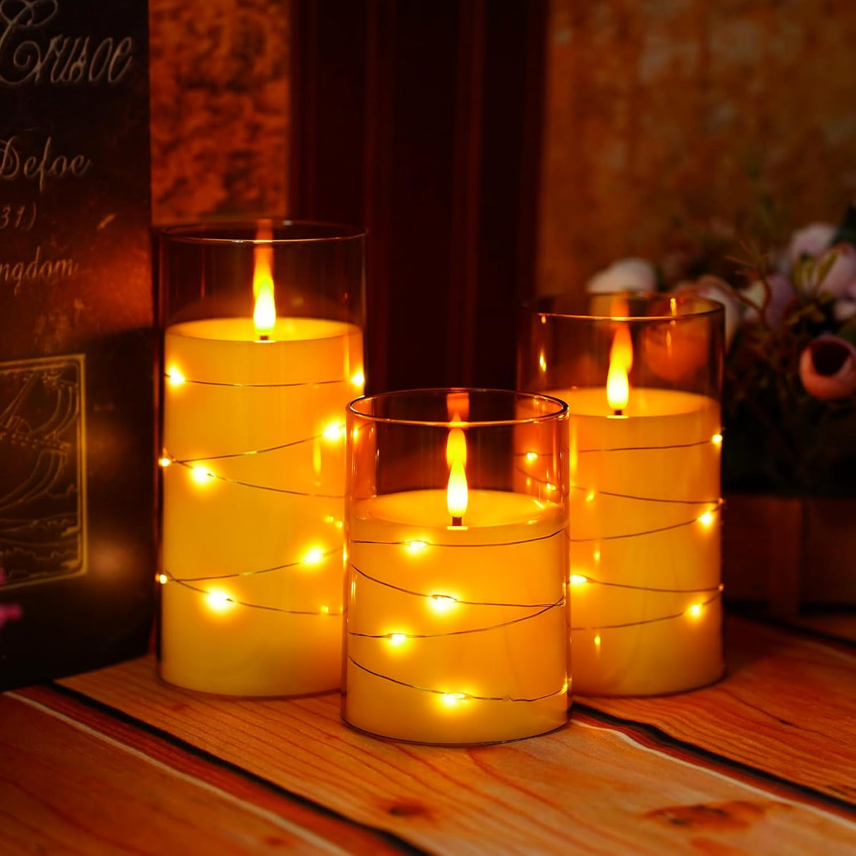 Candle Lights Set med Realistisk LED-Ljus Carvallo