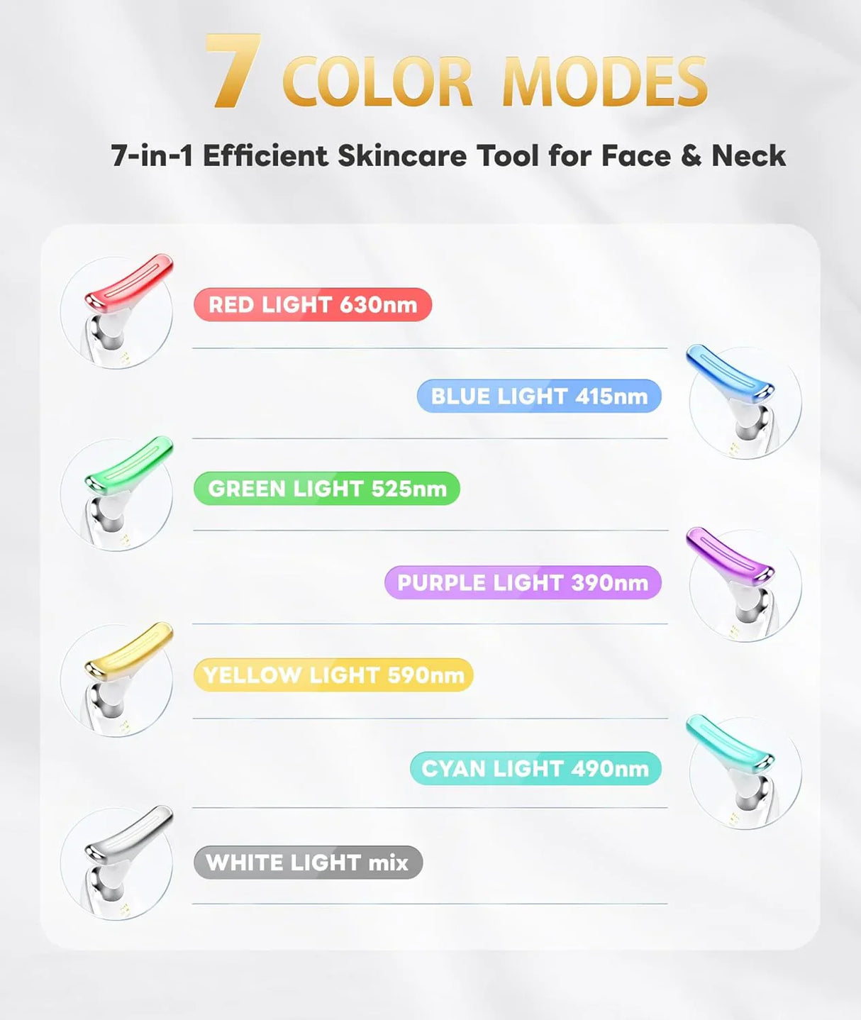 RadiantGlow 7-Färger LED-ansiktsmask Carvallo