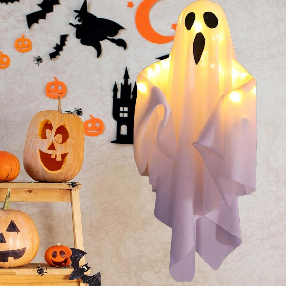 Halloween-lamps Hanging Fabric Ghost Decorations Carvallo