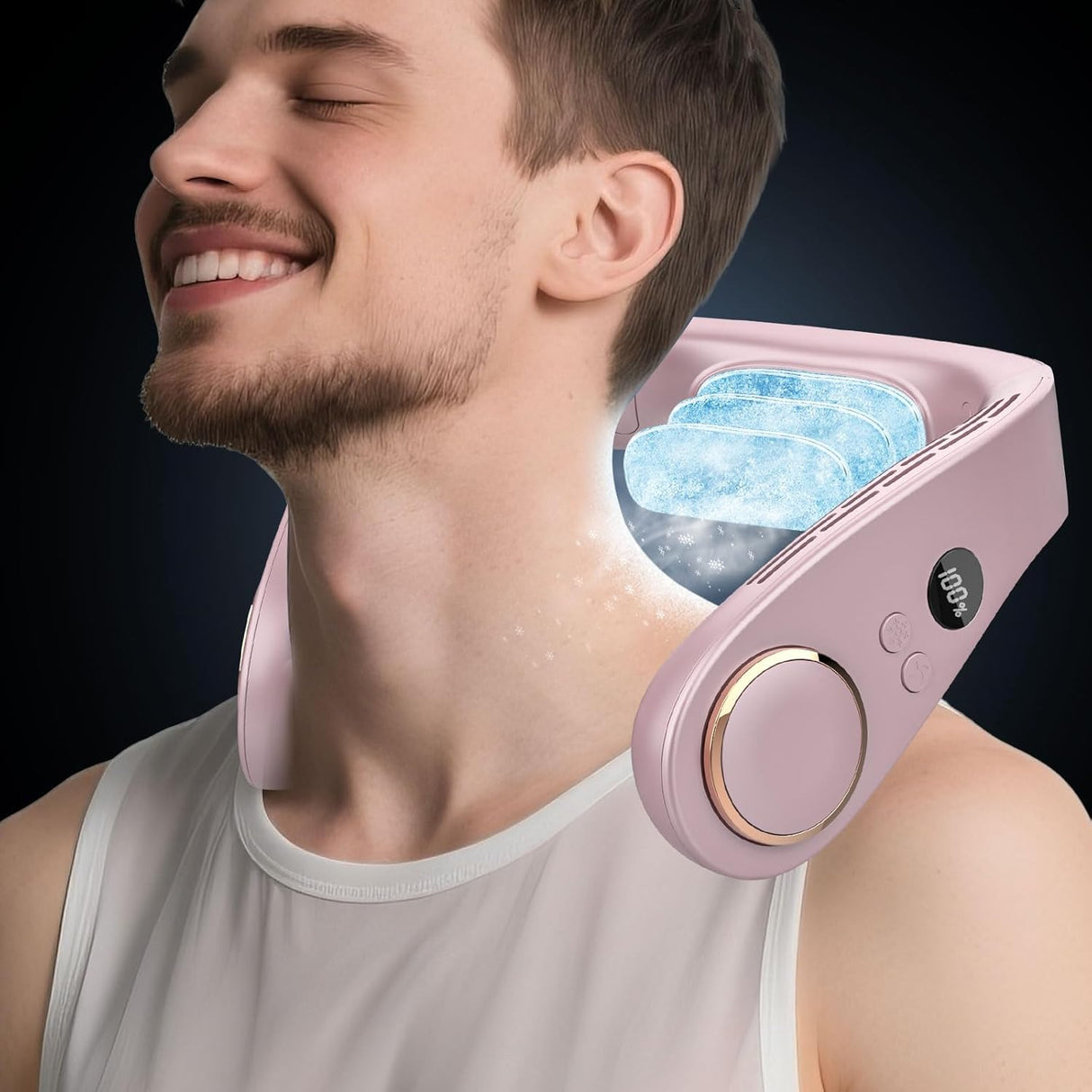 Kylande halsfläkt - Uppladdningsbar bladlös bärbar AC med kallt luftflöde MILA Sverige