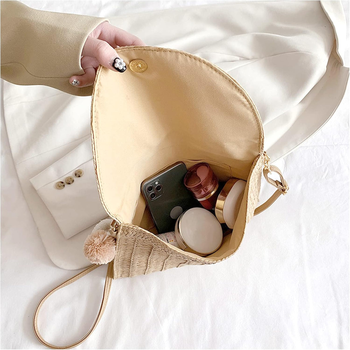 Strå Väskcrossbody Sommar Vävda Axelväska Carvallo