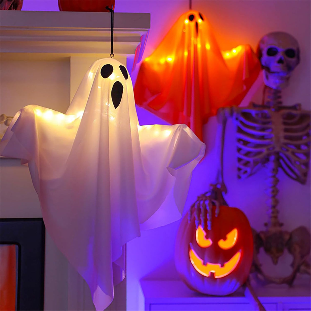 Halloween-lamps Hanging Fabric Ghost Decorations Carvallo