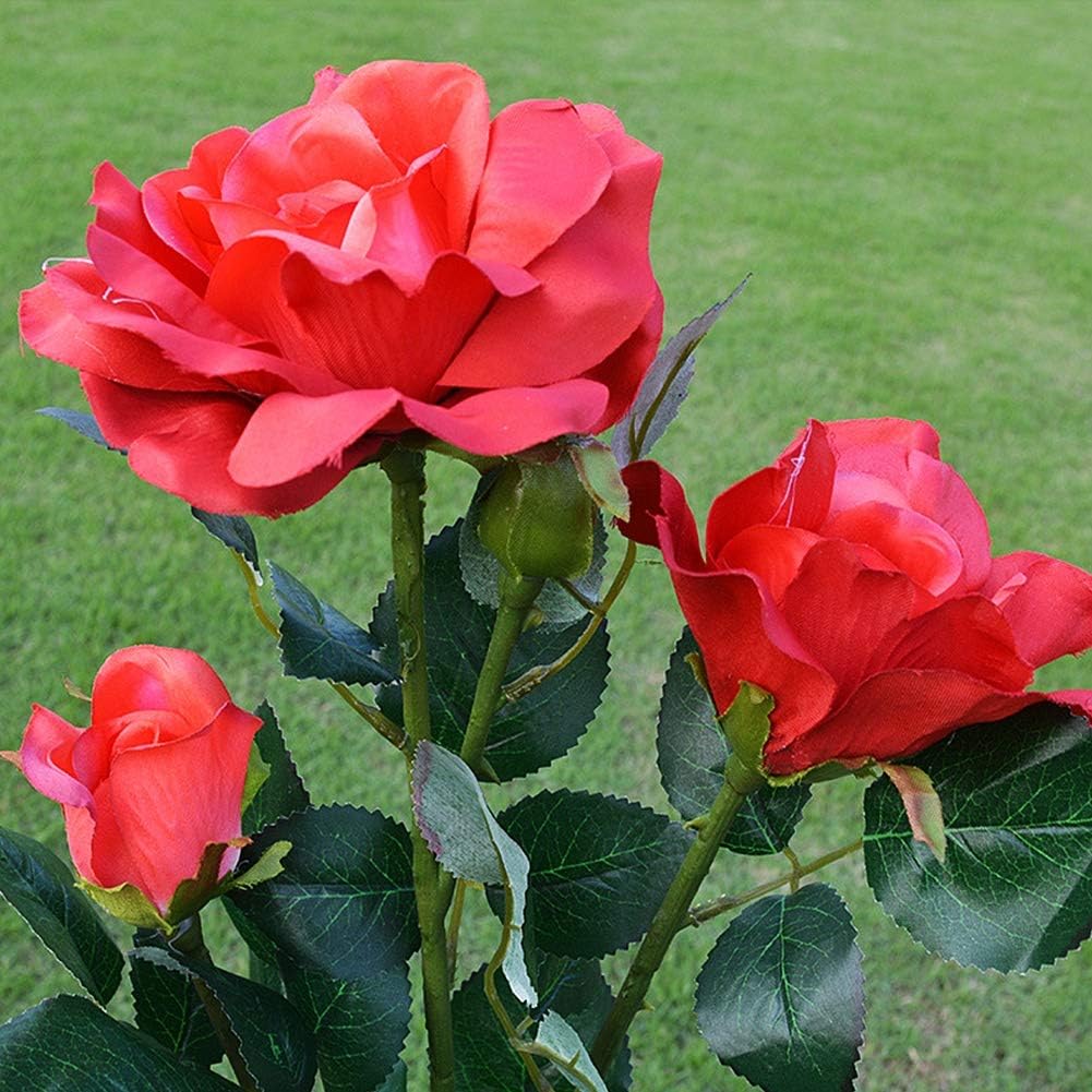 Solcellsdrivna roselyktor – trädgårdsstake med solpanel för dekorativ belysning Carvallo