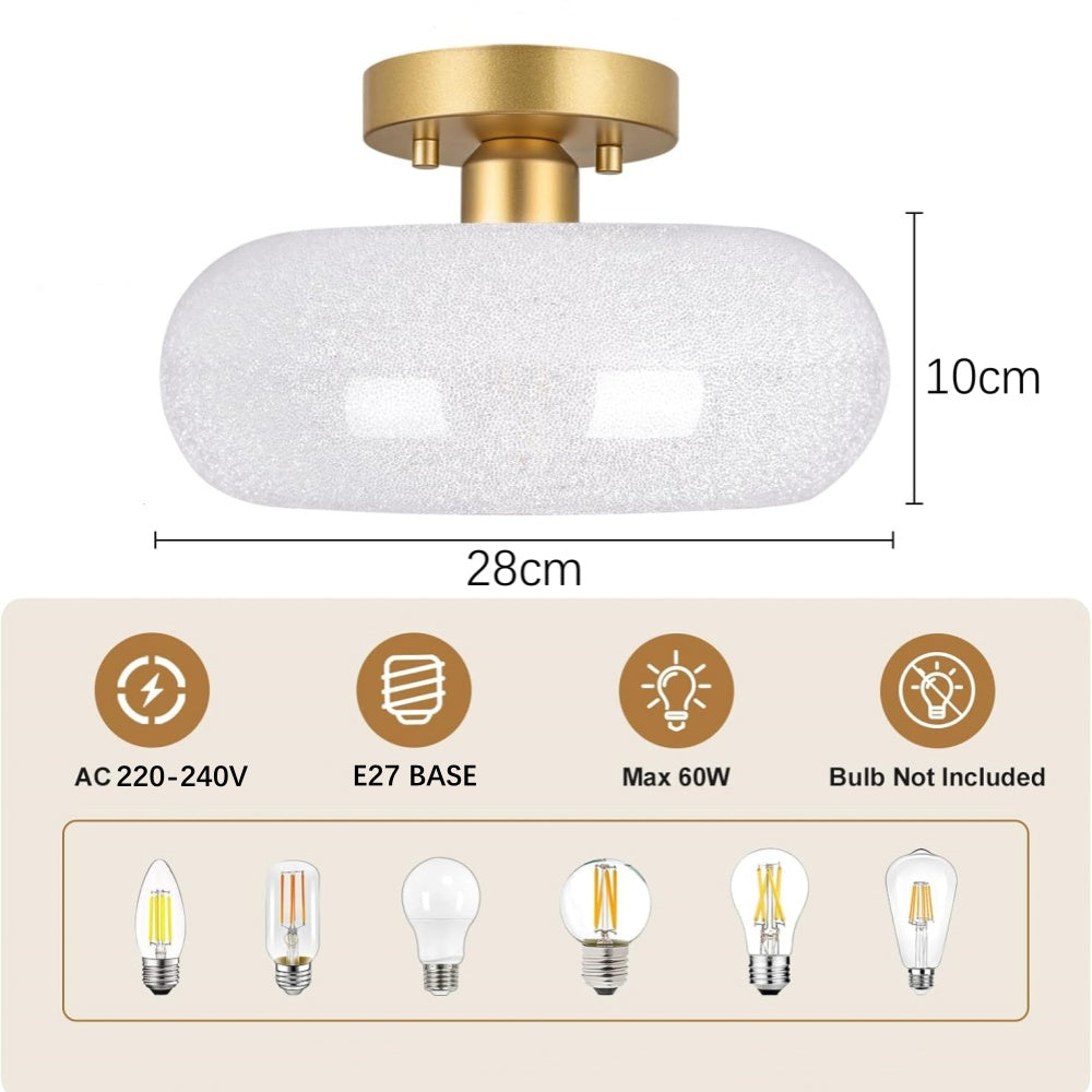 Taklampa Glas Modern Semi Flush Armatur Carvallo