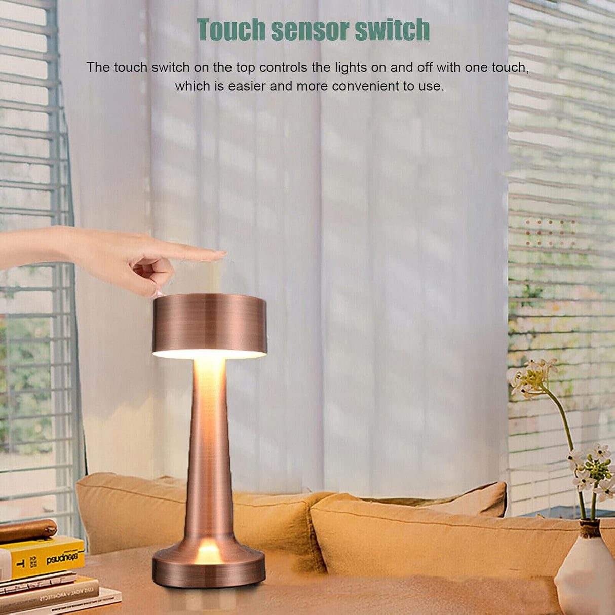 RoyaleGlow Trådlös LED Bordslampa – Dimbar Touch-Control Lampa för Hem & Kontor Carvallo