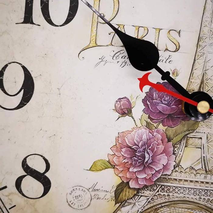 ParisAura – Eiffeltorn-inspirerat väggur i trä för elegant hemmainredning och tidlös stil Carvallo