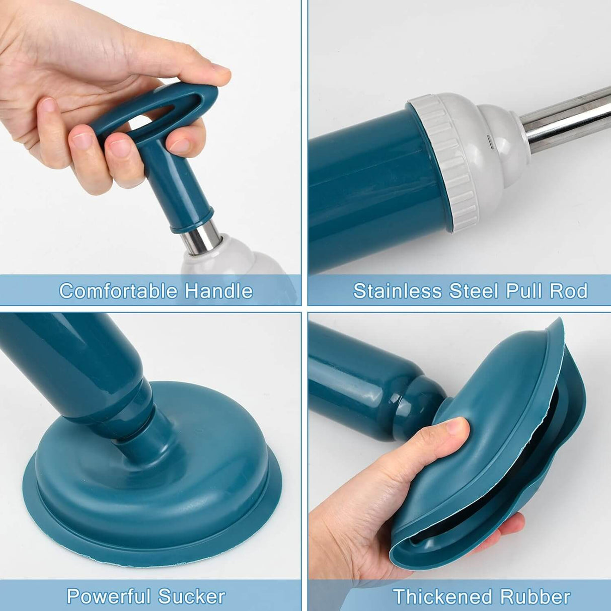 Royallure Högtrycks Silikon Toalett Plungers – Teleskopisk Pump, Anti-Tilltäppningsverktyg Carvallo