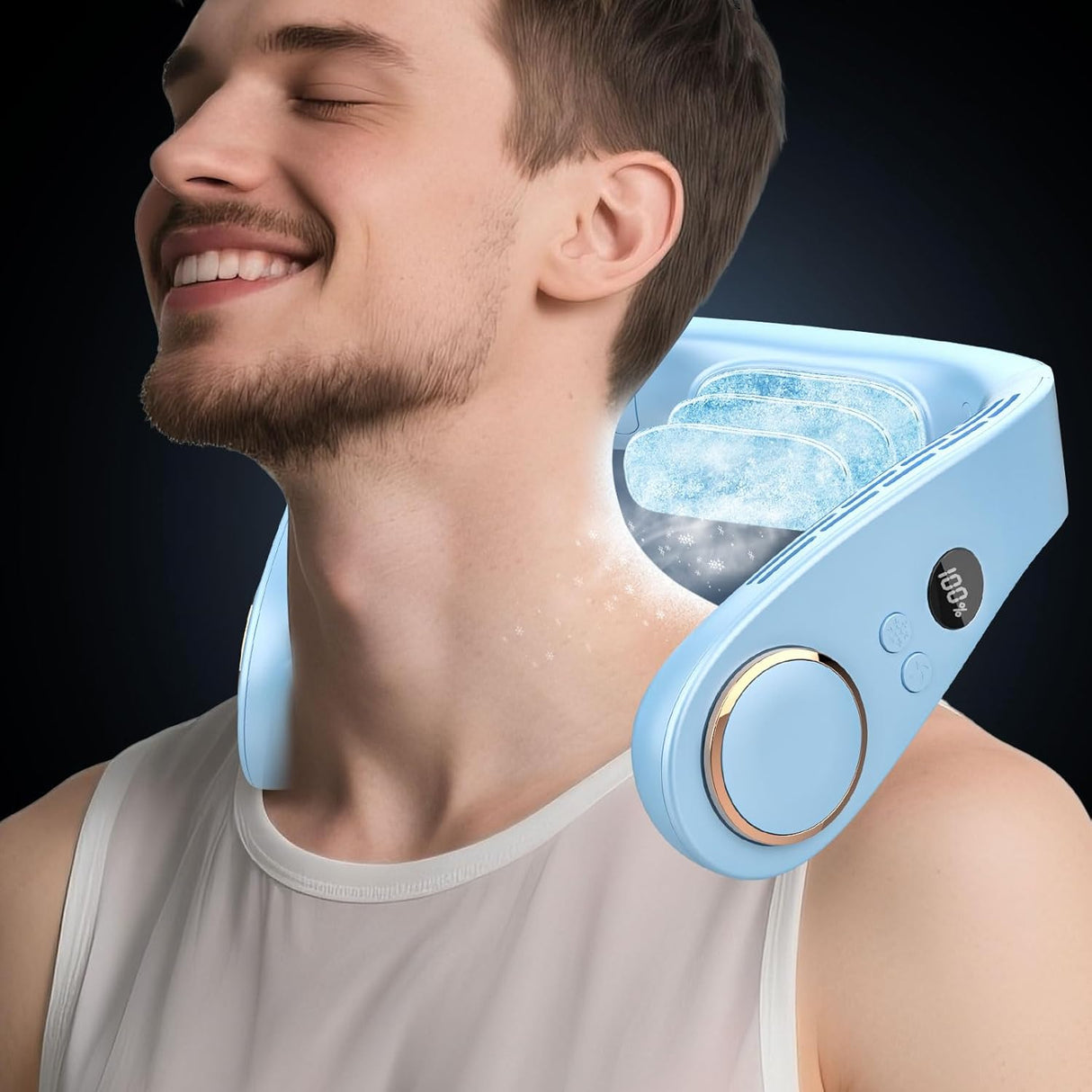 Kylande halsfläkt - Uppladdningsbar bladlös bärbar AC med kallt luftflöde MILA Sverige