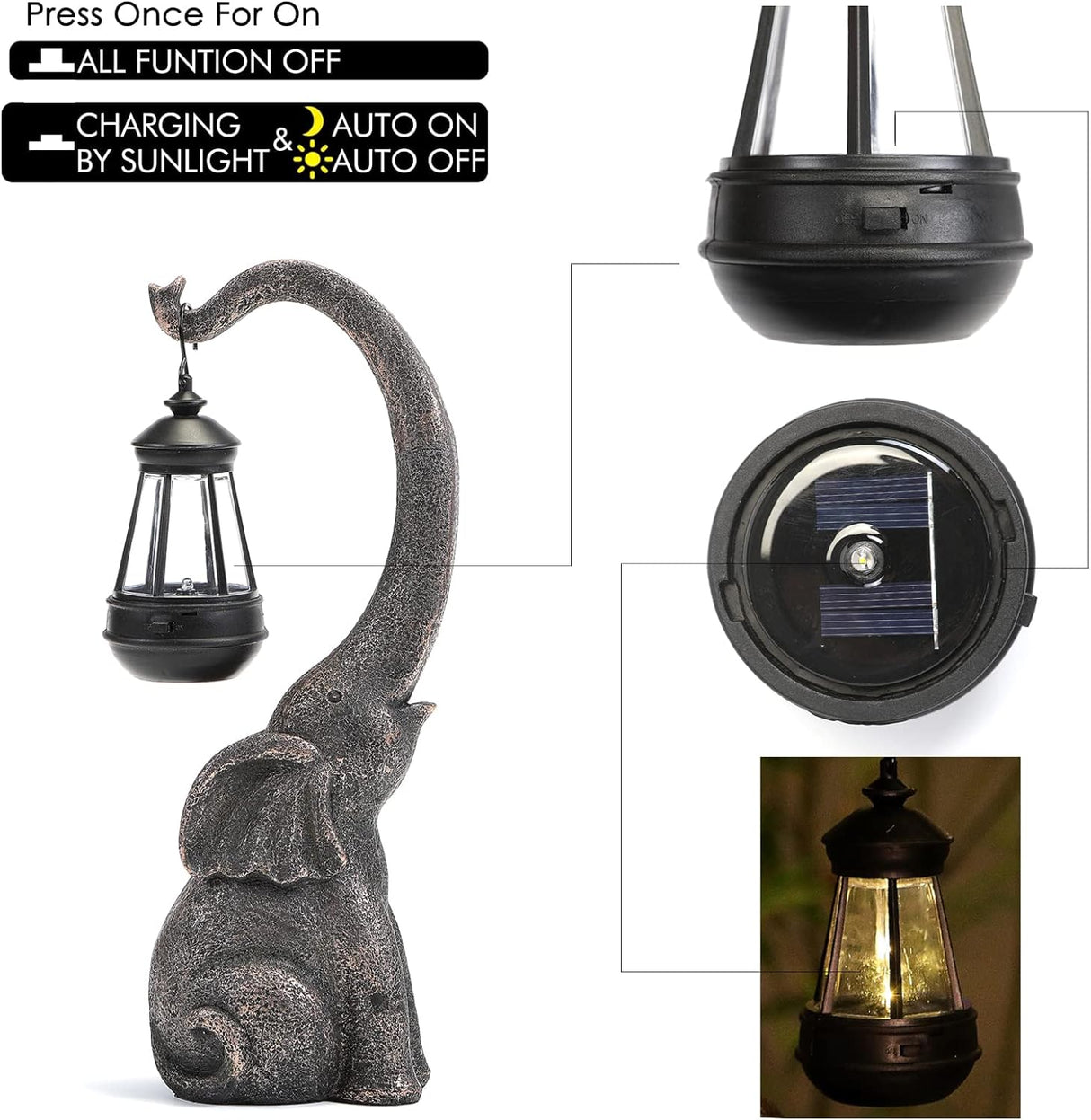 Carvallo - Förtrollad Elefant Solarlampa Carvallo
