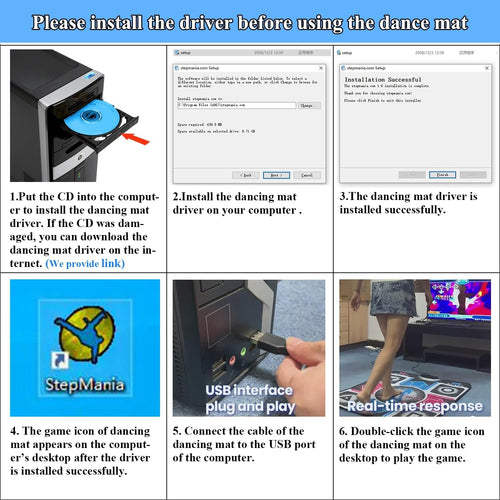 Step Dance Mat för PC – Halkfri USB Dansmatta för Spelare & Dansare Carvallo