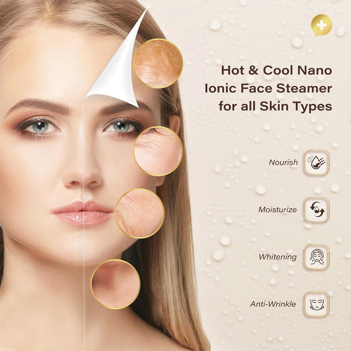 Professionell 6-i-1 Ionic Ansiktsångare för Djup Hudrengöring Carvallo