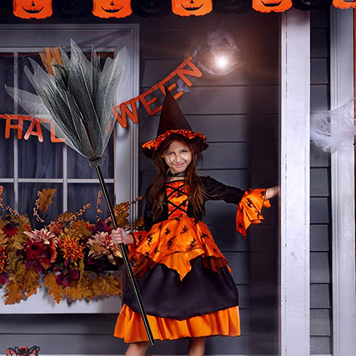 Halloween Häxa Kvast Plast Fest Rekvisita Carvallo