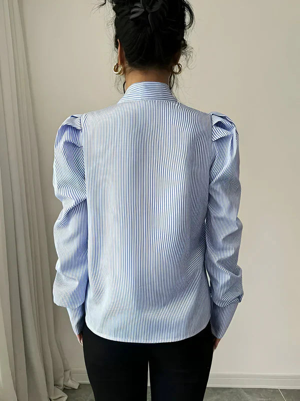 Dam Skjorta Elegant Randig 100% Bomull-Skjortor-Bellasverige-Hemnix