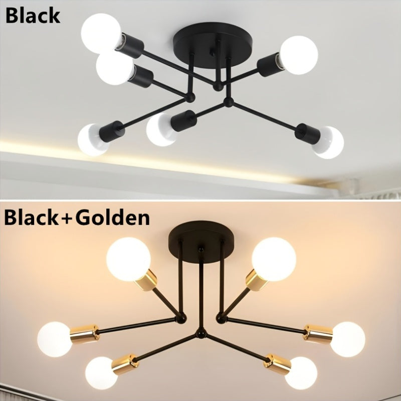 RetroLampa - Industriell 6-armad Taklampa Carvallo