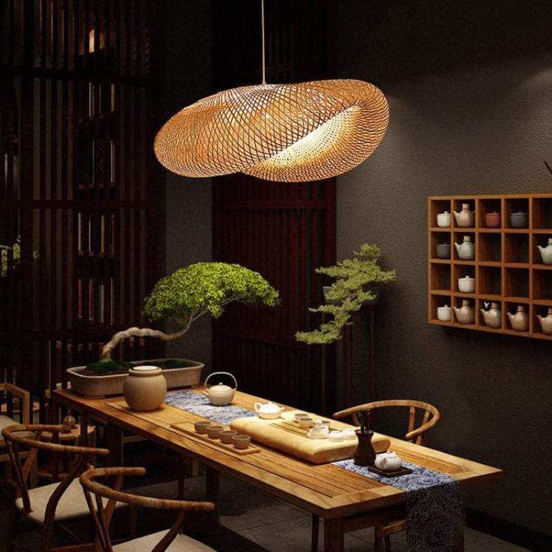 ZenBamboo LED Hänglampa Bollar av Bambu för Sovrum Carvallo