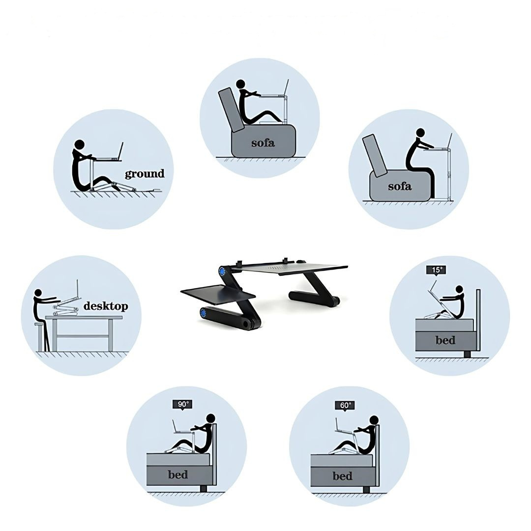 Laptopstativ Justerbart Aluminium Ergonomisk Skrivbordsskiva Carvallo