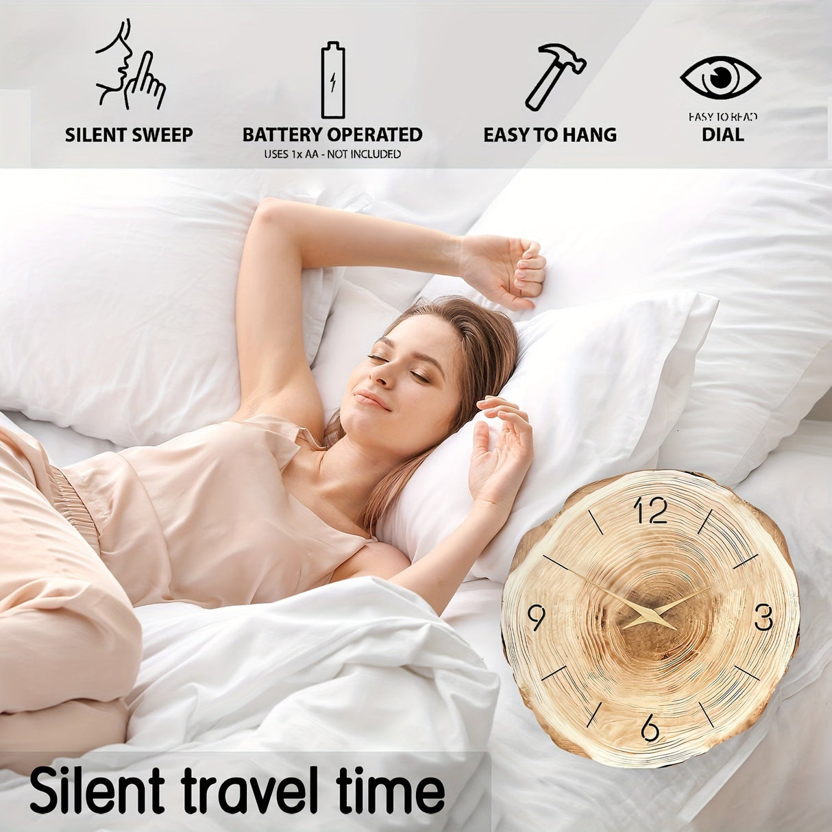 Stille Kvarts Väggklocka med Träram Carvallo