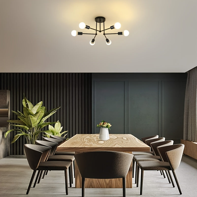 RetroLampa - Industriell 6-armad Taklampa Carvallo