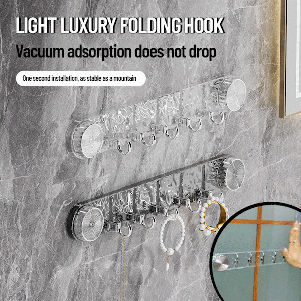 Platsbesparande sugkrokar – 5 hopfällbara justerbara vägghängare, ingen borrning behövs MILA Sverige