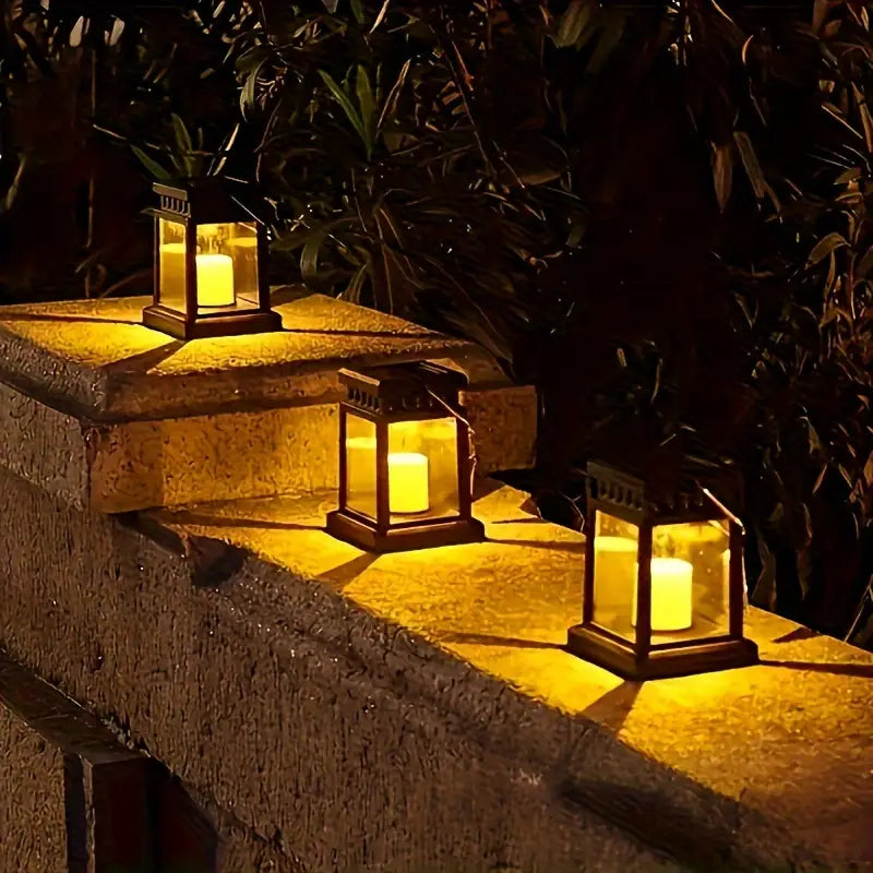 Solär LED Lantern med ljusslinga och upphängningsklipp – Vattentät trädgårdsbelysning för terrass och balkong Carvallo