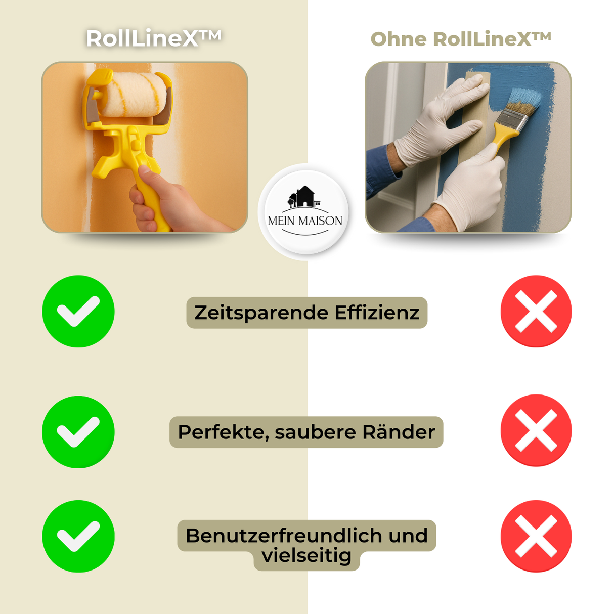RollLineX™ - Perfekt målarverktyg + 2 gratis rullar Carvallo