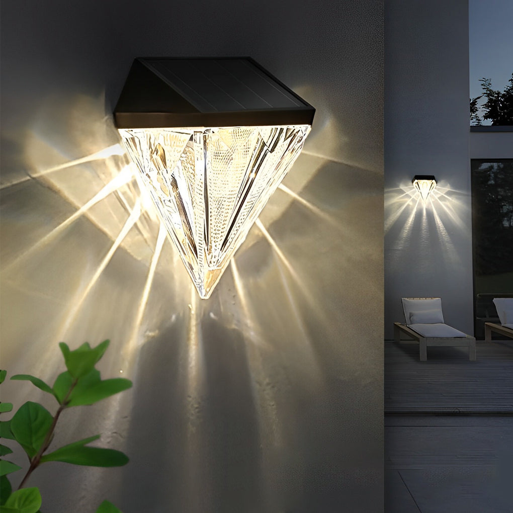 2 Stuks Geometrisk LED Vattentät Svart Solvägglampa Carvallo