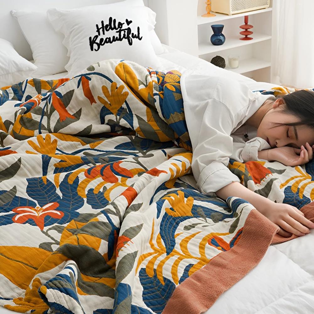 Sunrise Flora Cotton Blanket Carvallo