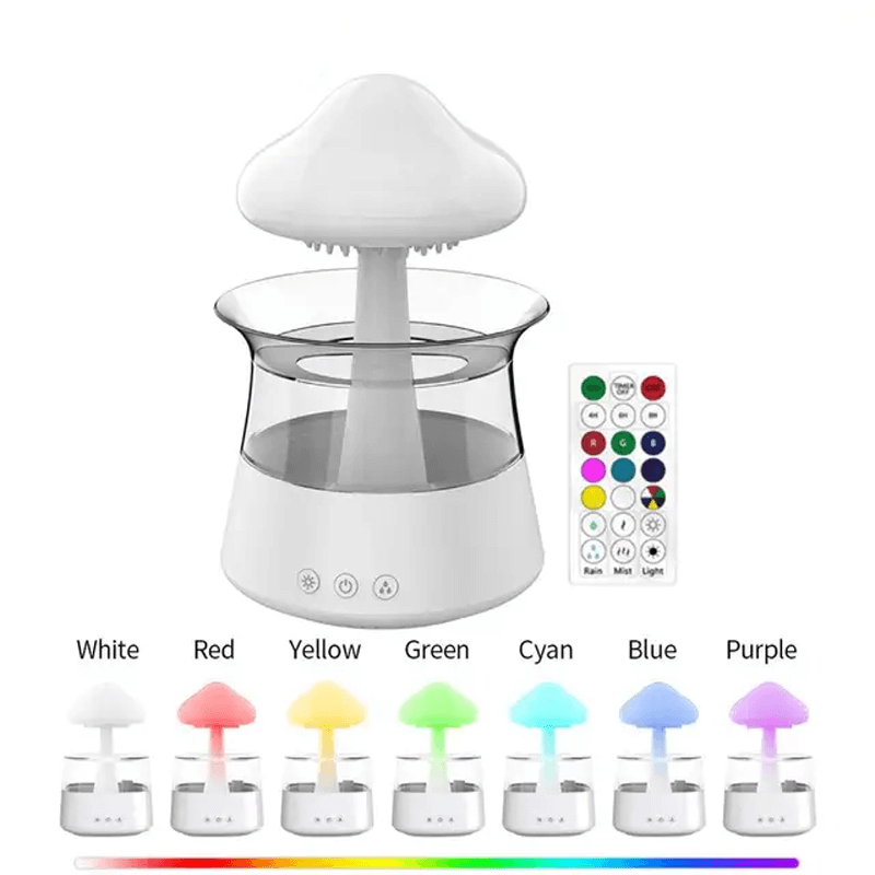 Luftfuktare & Luftrenare i Svamp design Aromadiffuser-Personligt-BB-Vit + Fjärrkontroll-300 ml-Hemnix