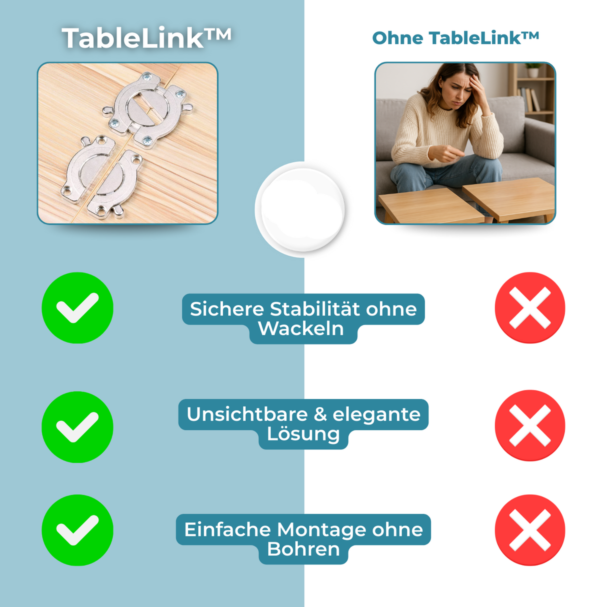 TableLink™ – Stabil bordkopplingar på ett ögonblick Carvallo