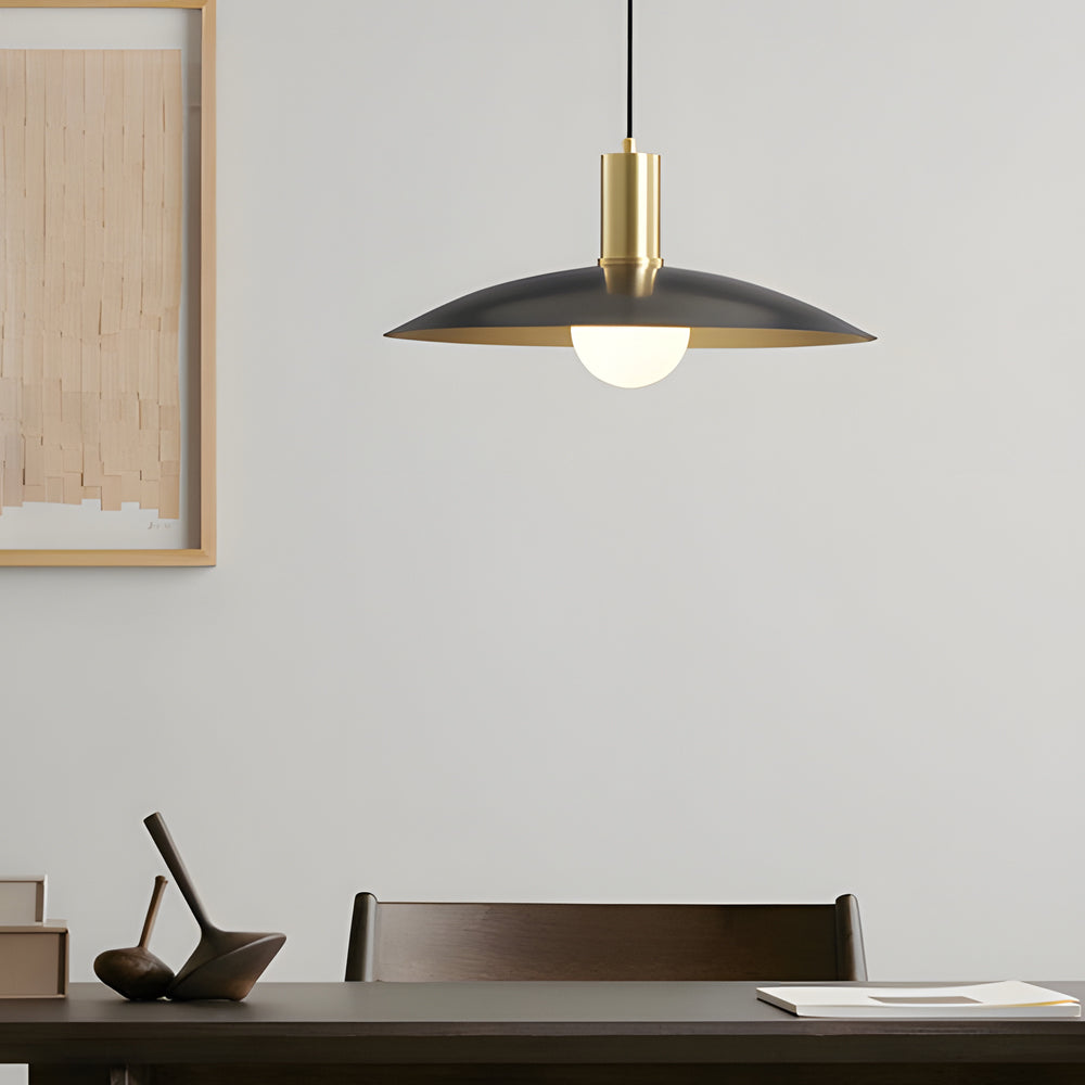 1-Ljus Mid-Century Messing Hänglampa Carvallo