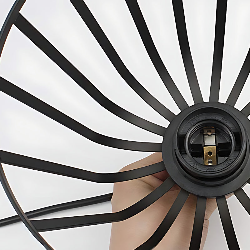 1/3-Ljuskälla Svart Liten Järnbur LED Industriell Stil Retro Kronljusstake Carvallo