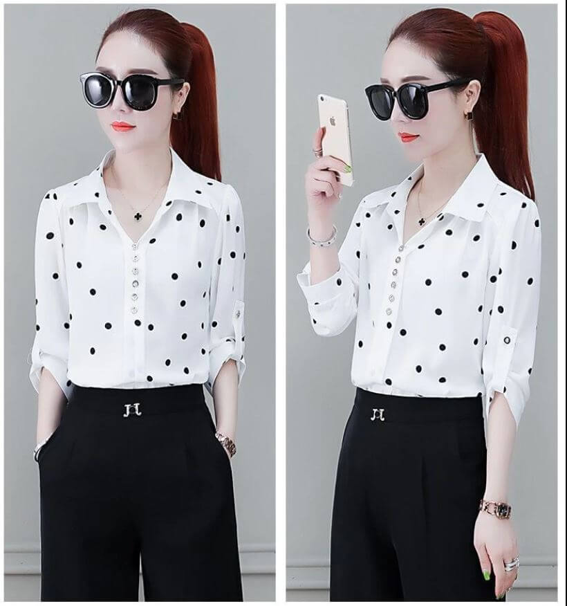 Kvinnors chiffongblus-Clothes for women-Hemnix-Hemnix