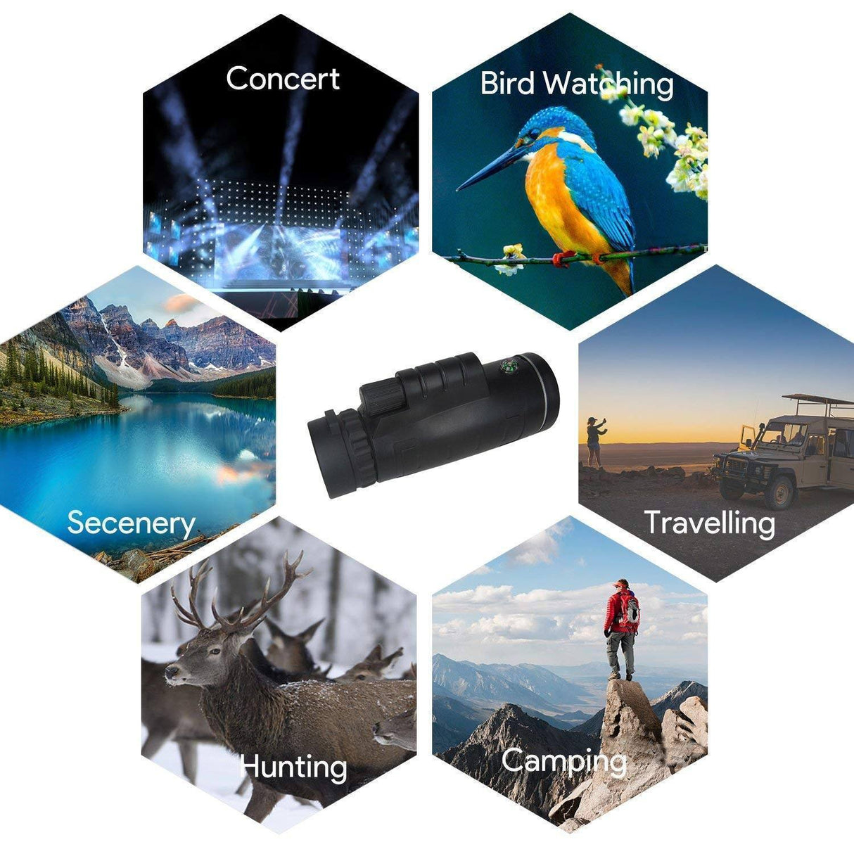 Carvallo FernZoom 12X Pro | 12x50 HD-teleskop med smartphone-hållare | Vattentät & kompakt | Idealisk för natur, resor & sport Carvallo