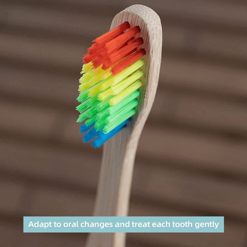 10st Miljövänliga Färgglada Bambu Tandborstar-Tandvård-BB-Hemnix