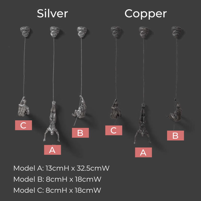 Carvallo – Kreativ Klättrande Man Väggdekoration Set med Konstnärlig Charm Carvallo