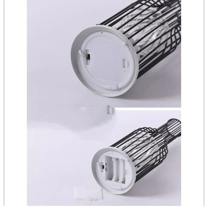 Modern svart bordslampa | Skulptural burdesign | USB-drivet LED-ljus | 3 konstnärliga former Carvallo