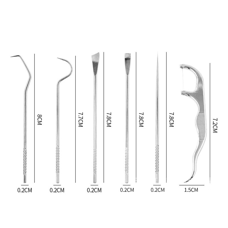 Tandpetarset i Rostfritt Stål Återanvändbart-Tandvård-BB-Hemnix
